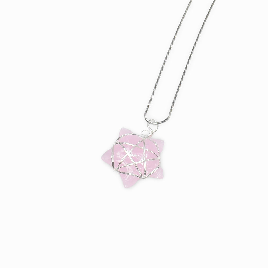 Pink Obsidian Wire Wrapped Pendant