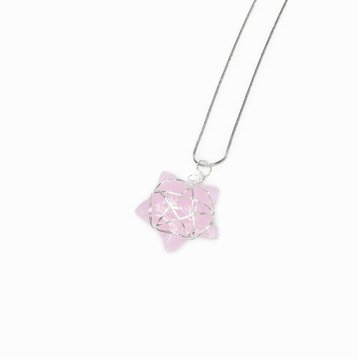 Pink Obsidian Wire Wrapped Pendant