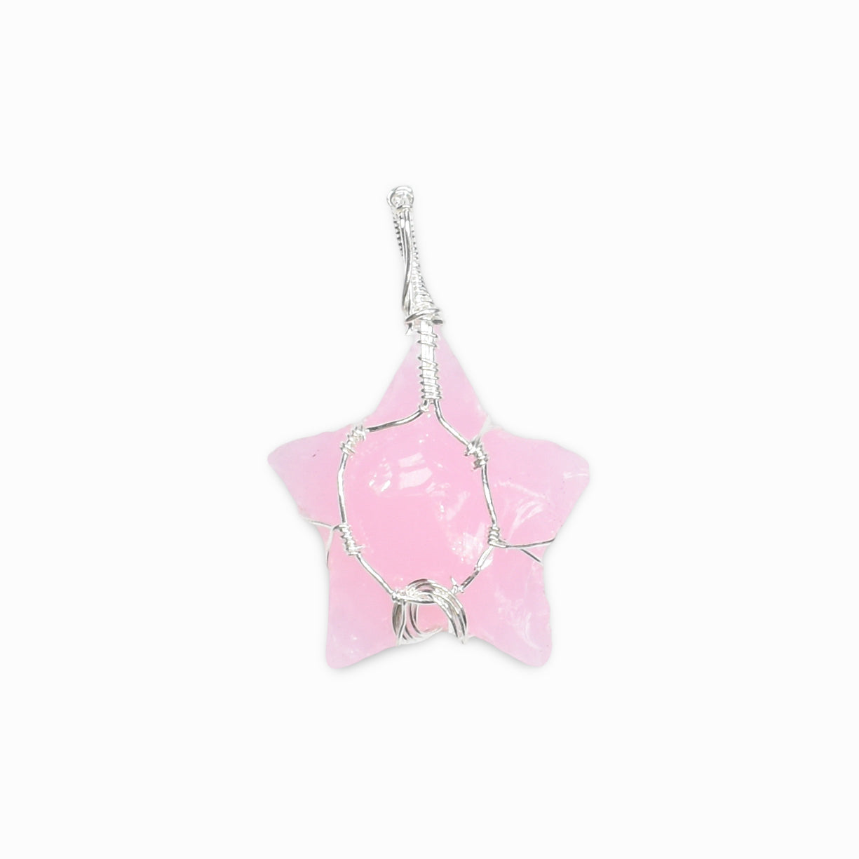 Pink Obsidian Wire Wrapped Pendant