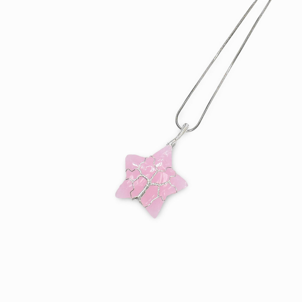 Pink Obsidian Wire Wrapped Pendant