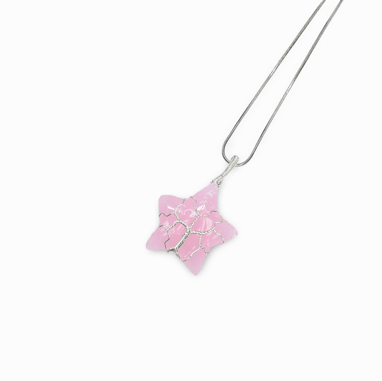 Pink Obsidian Wire Wrapped Pendant