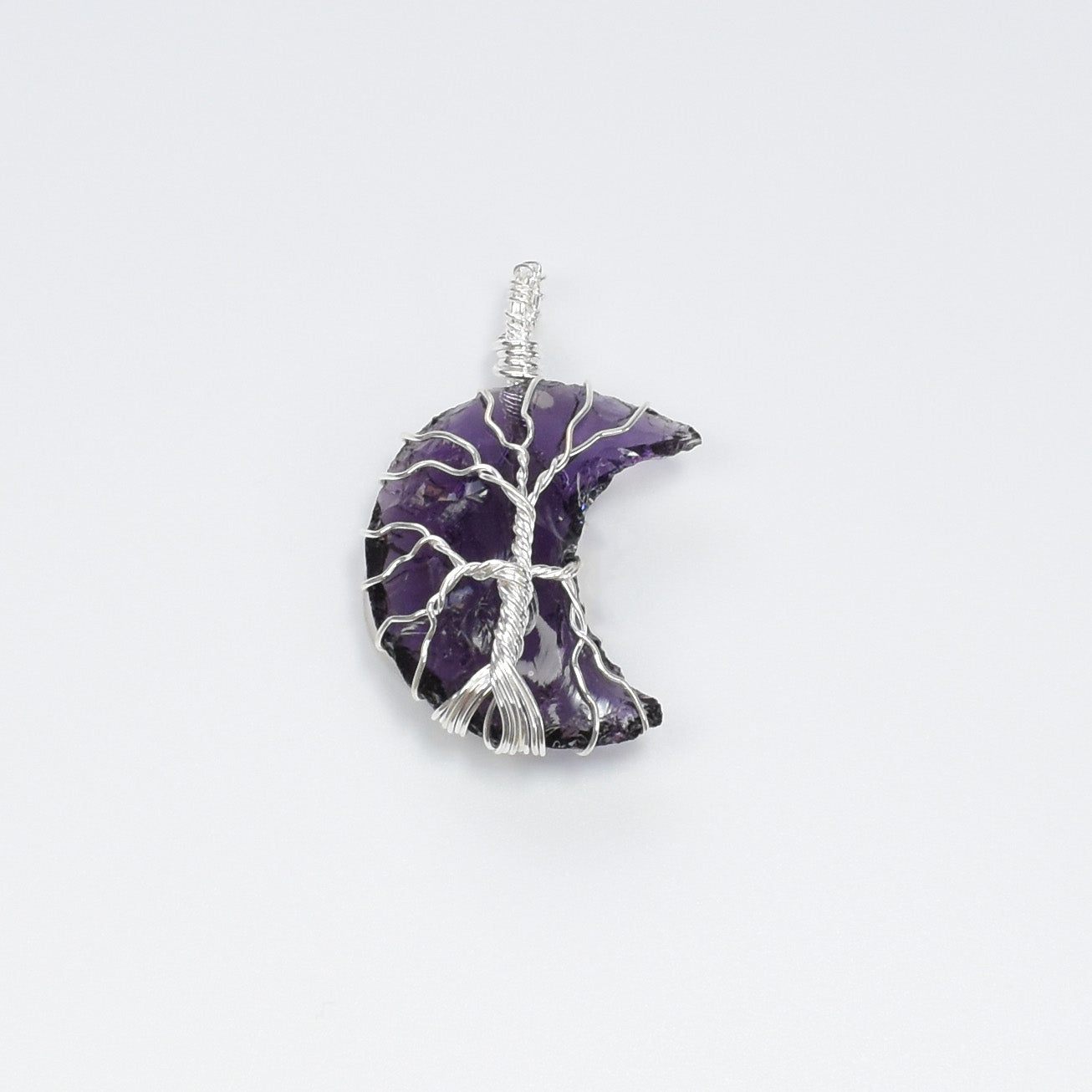 Purple Obsidian Wire Wrapped Pendant