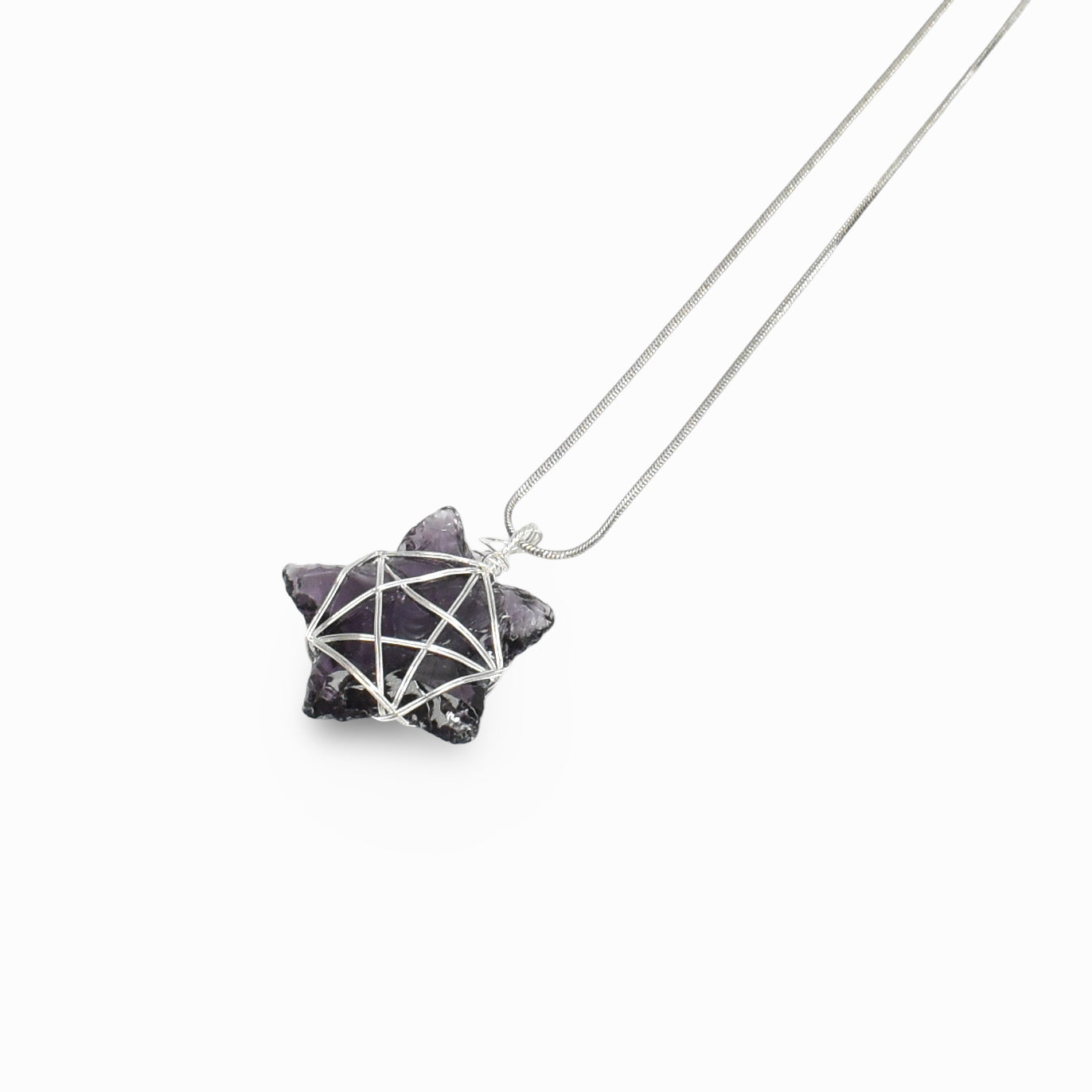 Purple Obsidian Wire Wrapped Pendant