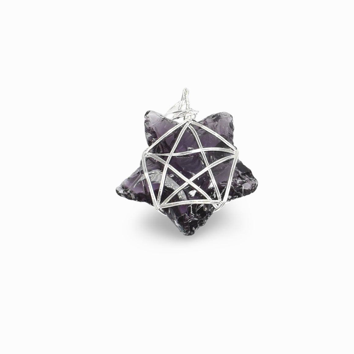 Purple Obsidian Wire Wrapped Pendant