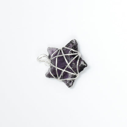 Purple Obsidian Wire Wrapped Pendant