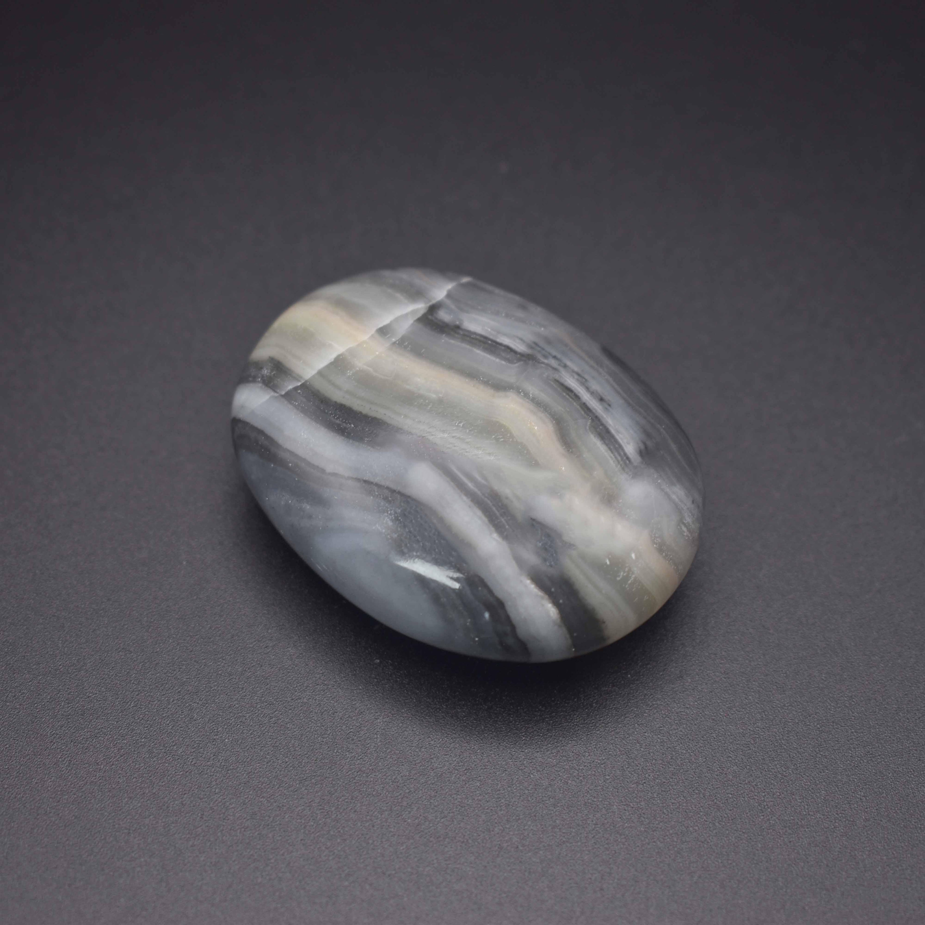 Banded Agate Palm Stone - Mystic Gleam