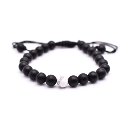 Black Onyx Adjustable Bracelet (Matte Finished) - Mystic Gleam