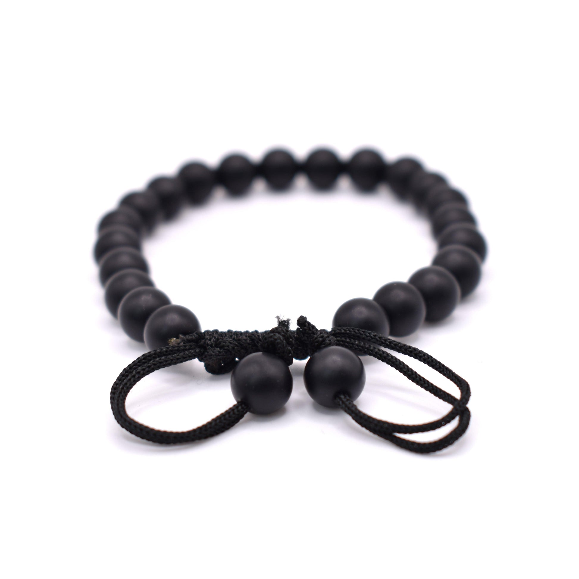 Black Onyx Adjustable Bracelet (Matte Finished) - Mystic Gleam