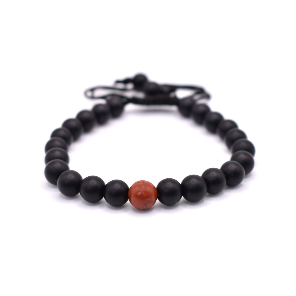 Black Onyx Adjustable Bracelet (Matte Finished) - Mystic Gleam