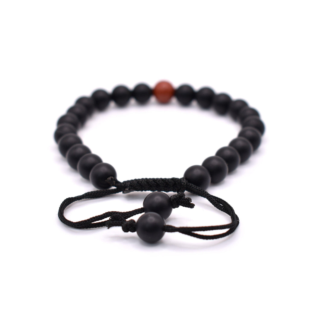 Black Onyx Adjustable Bracelet (Matte Finished) - Mystic Gleam