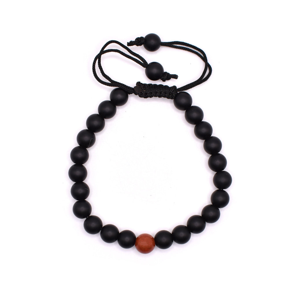 Black Onyx Adjustable Bracelet (Matte Finished) - Mystic Gleam