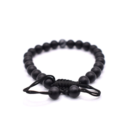 Black Onyx Adjustable Bracelet (Matte Finished) - Mystic Gleam