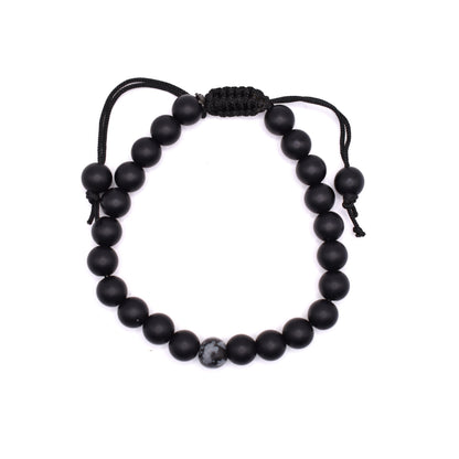 Black Onyx Adjustable Bracelet (Matte Finished) - Mystic Gleam