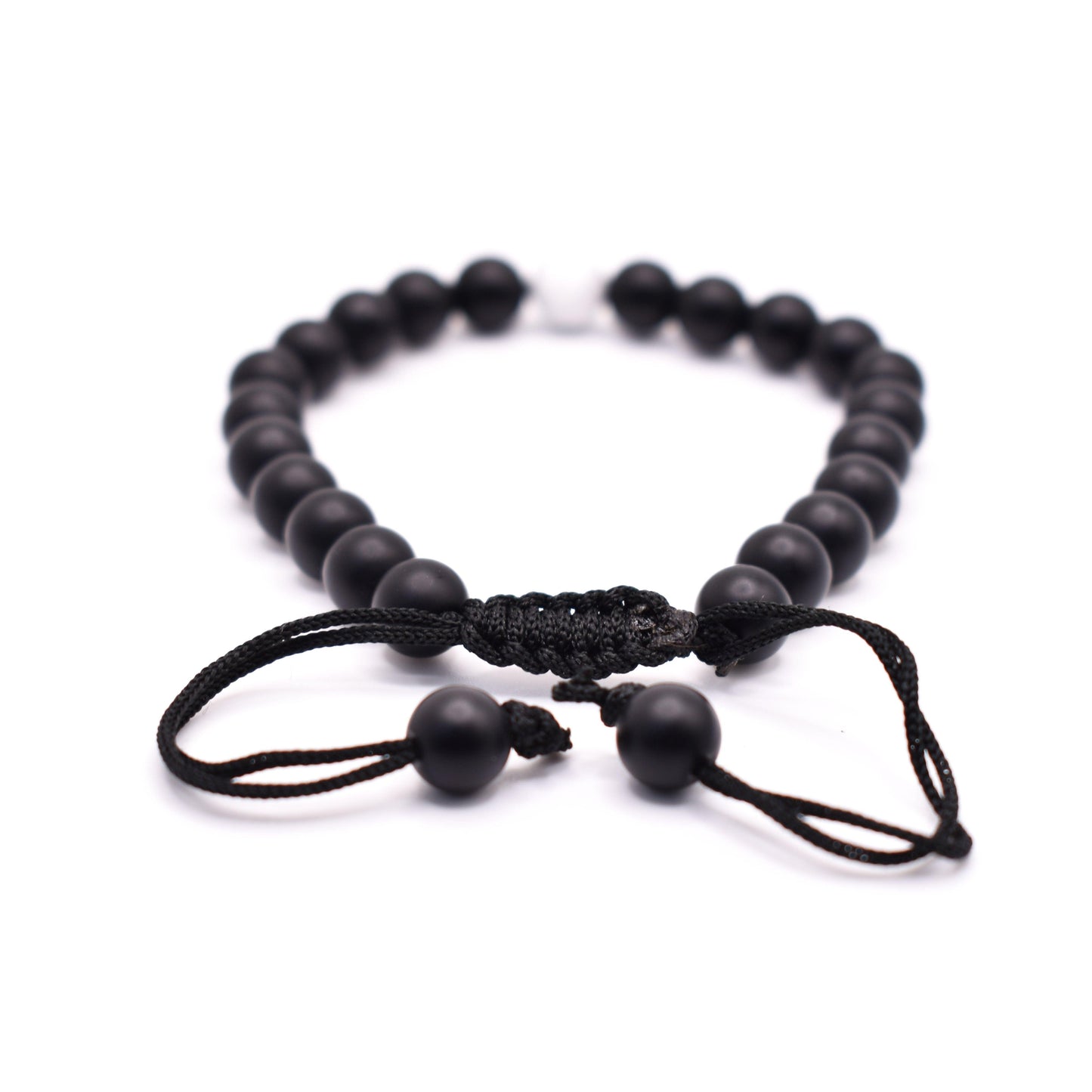 Black Onyx Adjustable Bracelet (Matte Finished) - Mystic Gleam