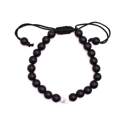 Black Onyx Adjustable Bracelet (Matte Finished) - Mystic Gleam