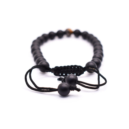 Black Onyx Adjustable Bracelet (Matte Finished) - Mystic Gleam