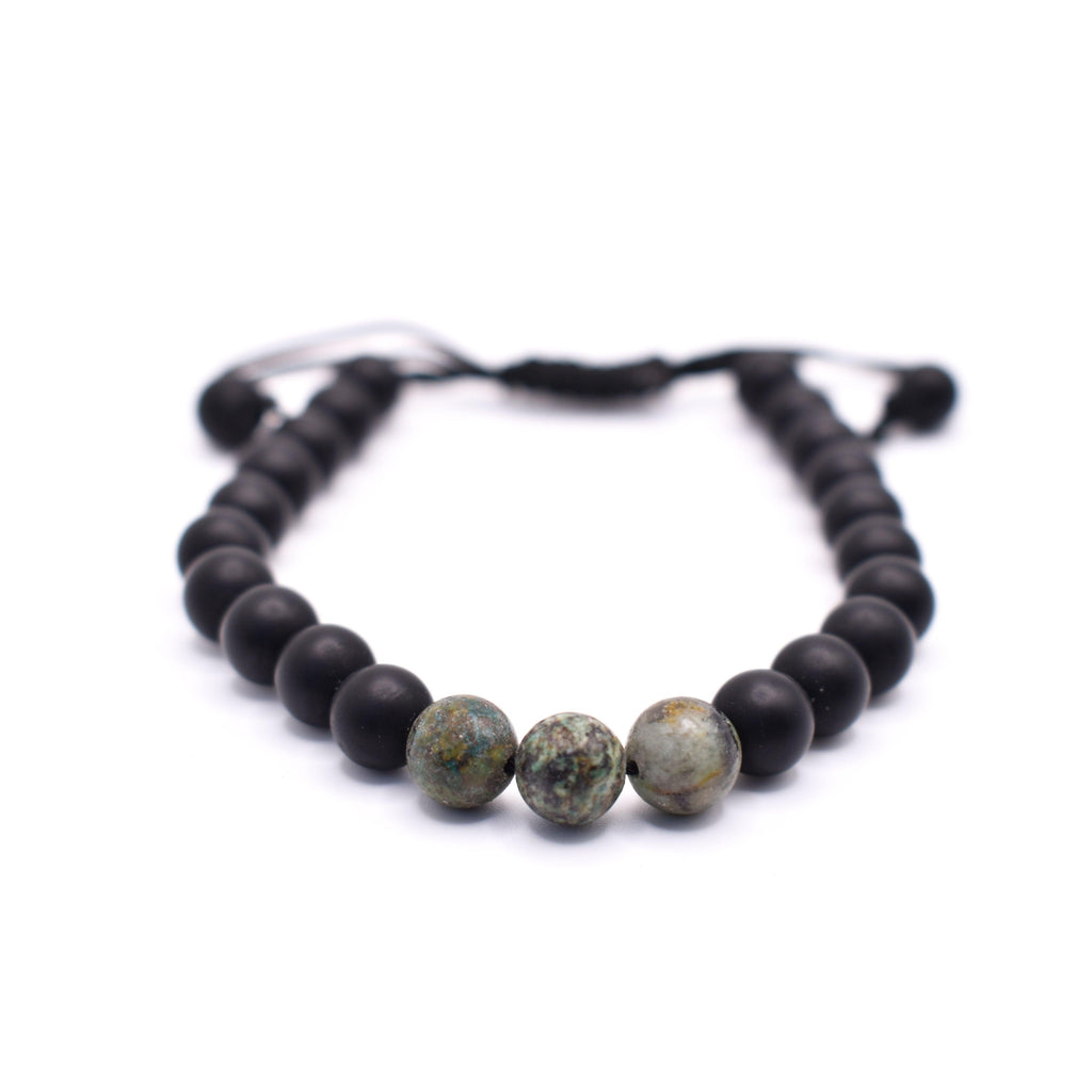Black Onyx Adjustable Bracelet (Matte Finished) - Mystic Gleam