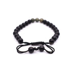 Black Onyx Adjustable Bracelet (Matte Finished) - Mystic Gleam