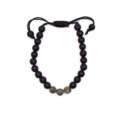 Black Onyx Adjustable Bracelet (Matte Finished) - Mystic Gleam