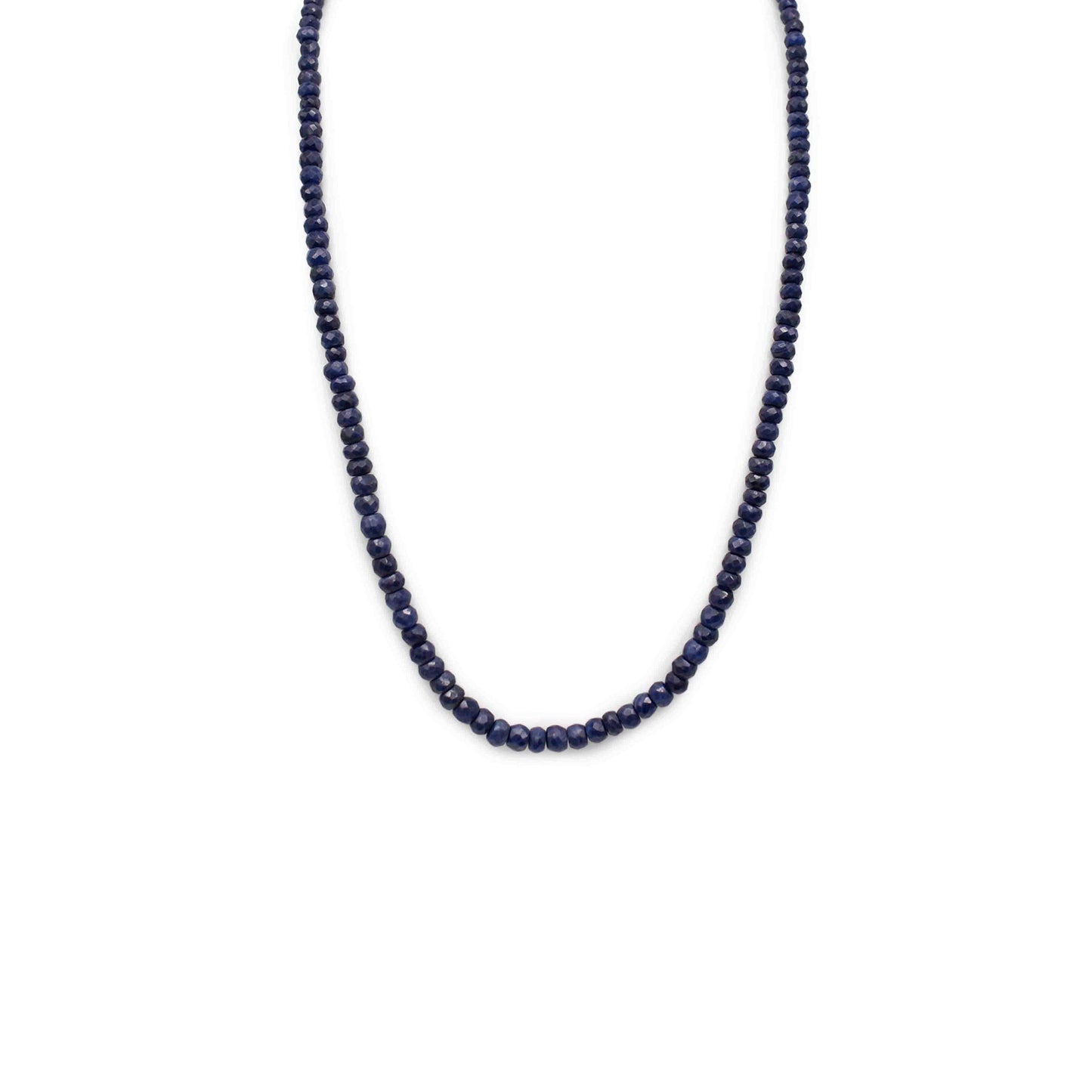 Blue Sapphire Faceted Cut Stone Necklace (Dark) - Mystic Gleam
