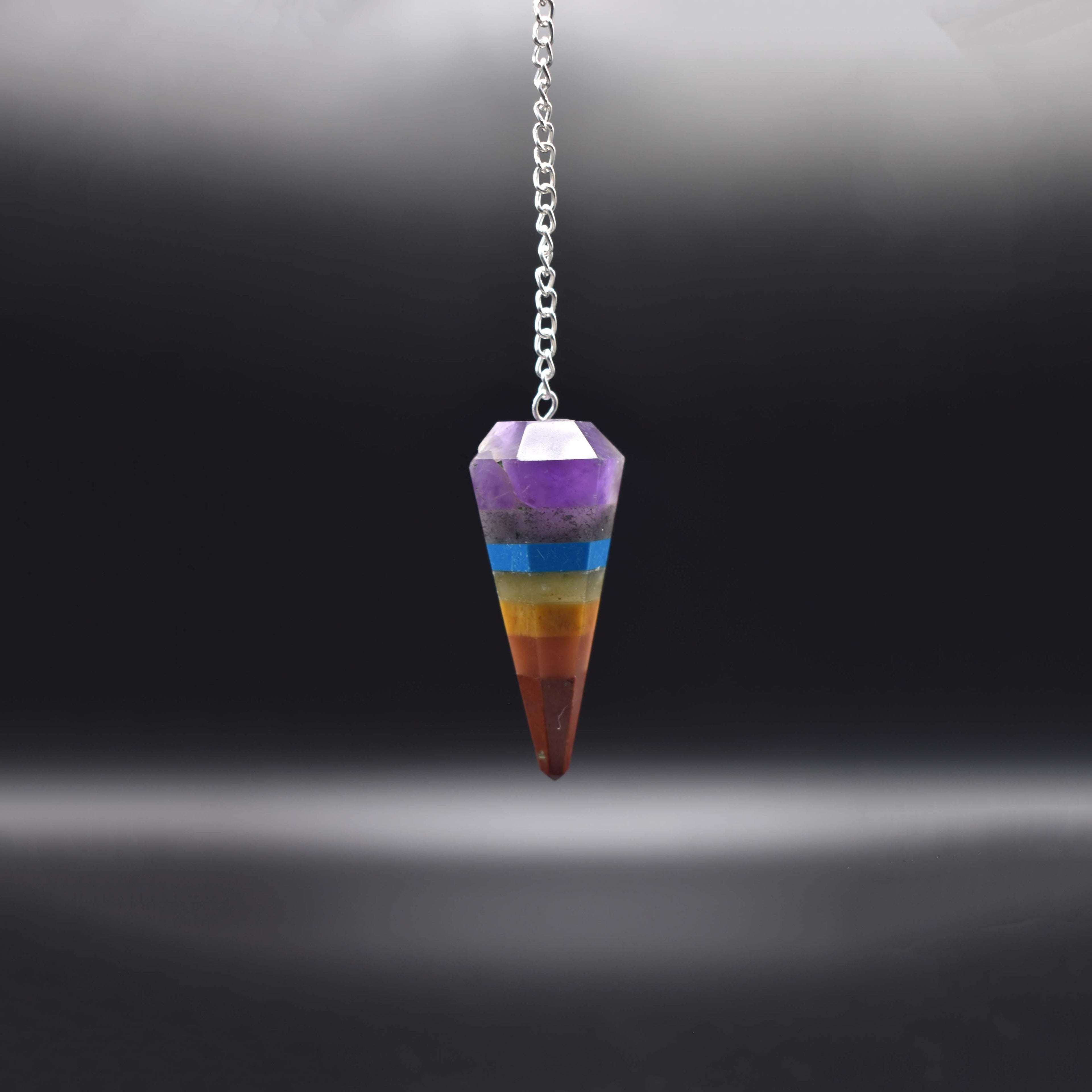 Bonded Seven Chakra Pendulum - Mystic Gleam