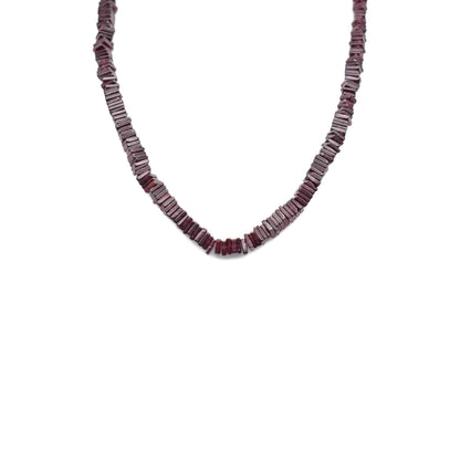Garnet heishi beads necklace