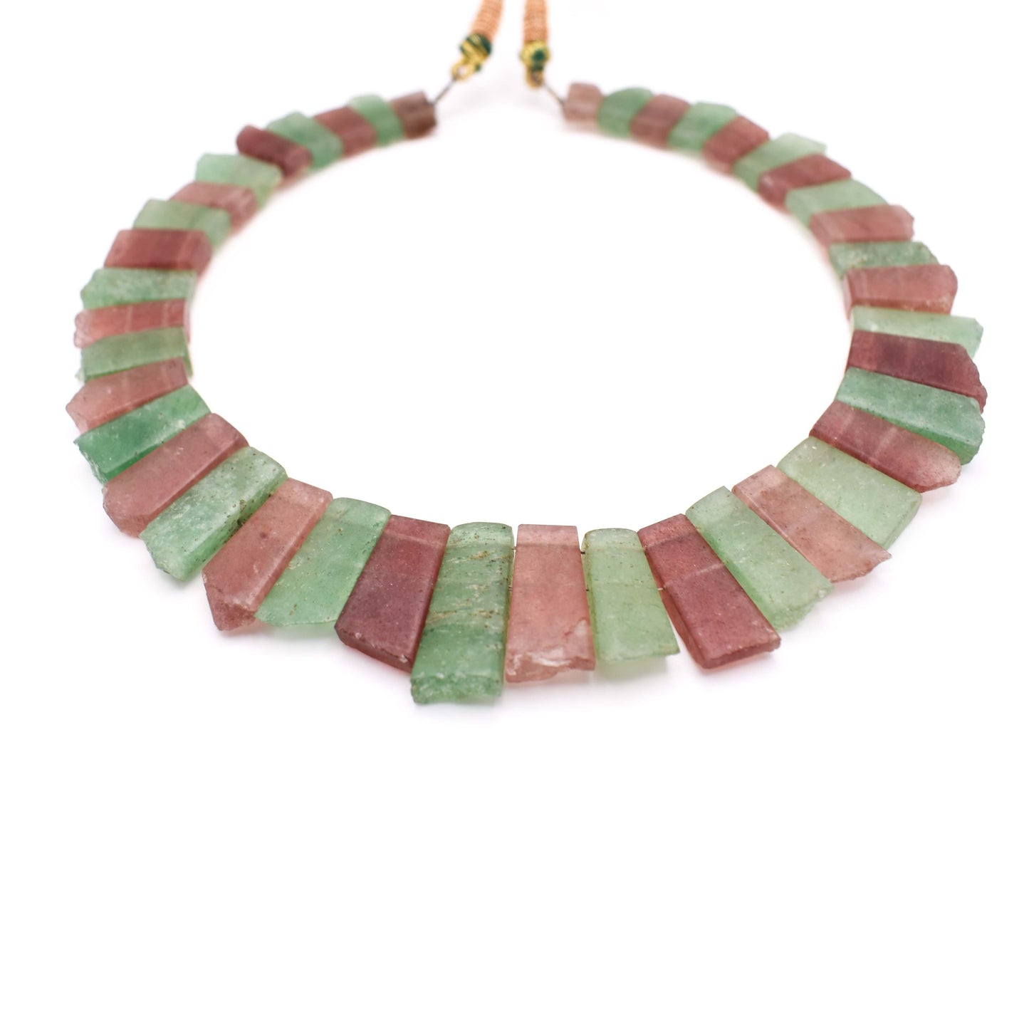 Green and Red Strawberry Bib Necklace - Mystic Gleam