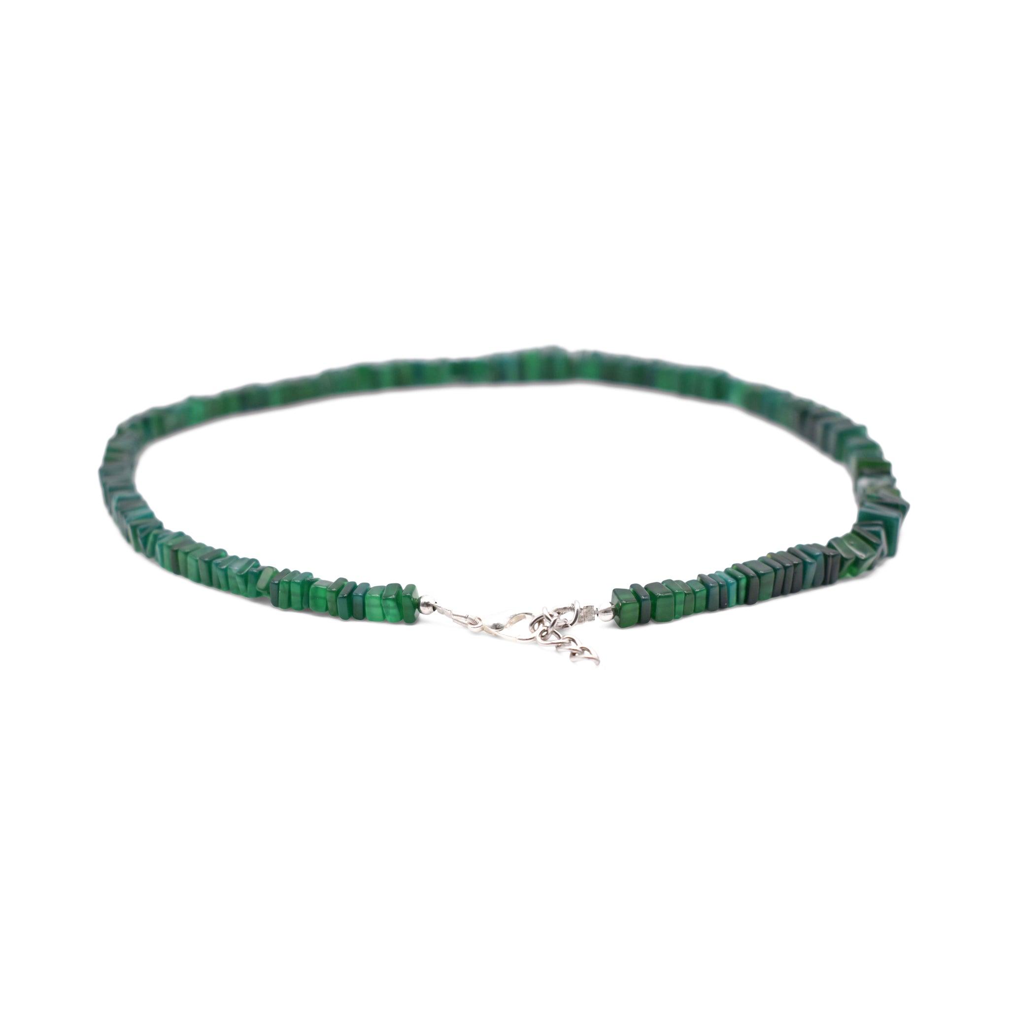 Green Onyx Heishi Necklace - Mystic Gleam