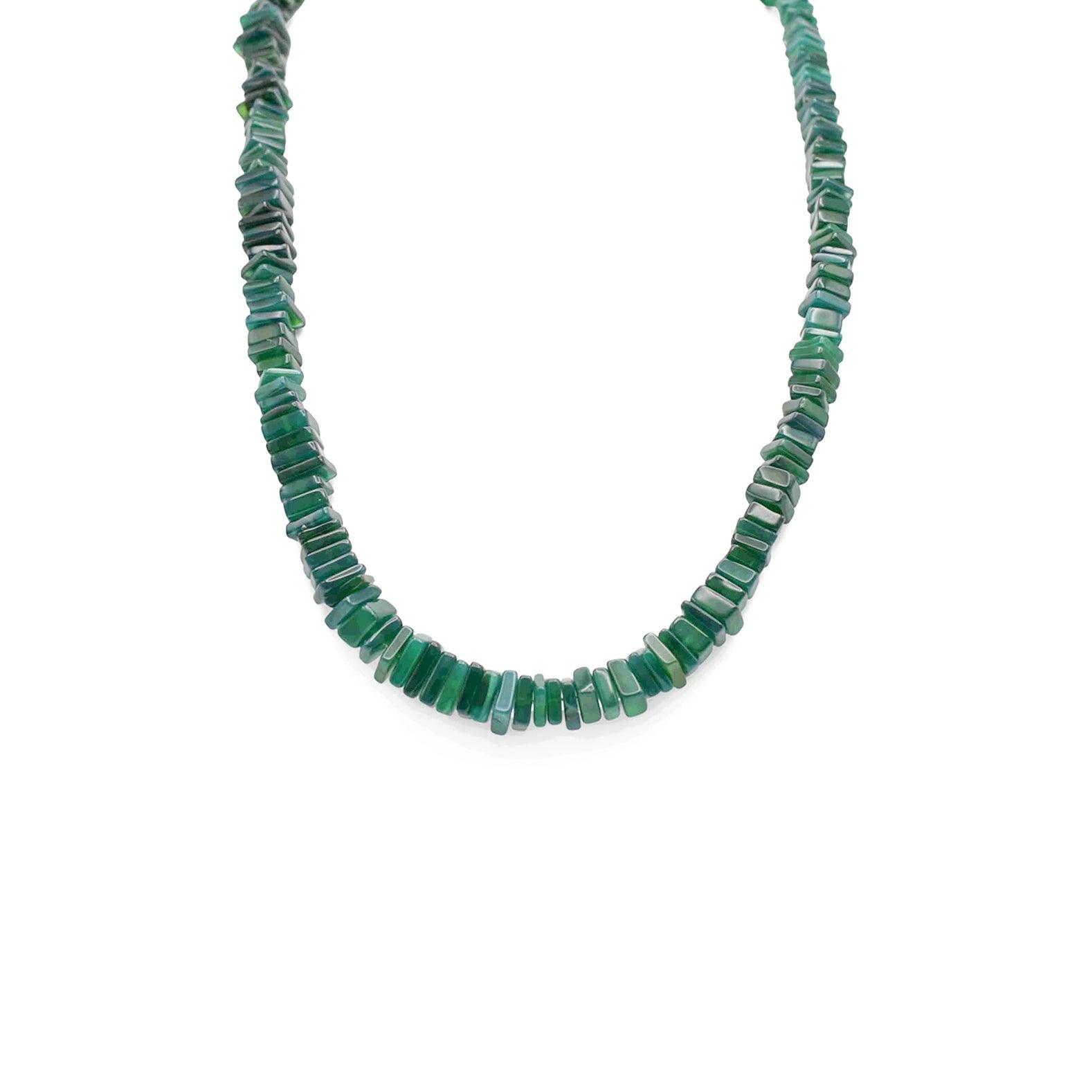 Green Onyx Heishi Necklace - Mystic Gleam