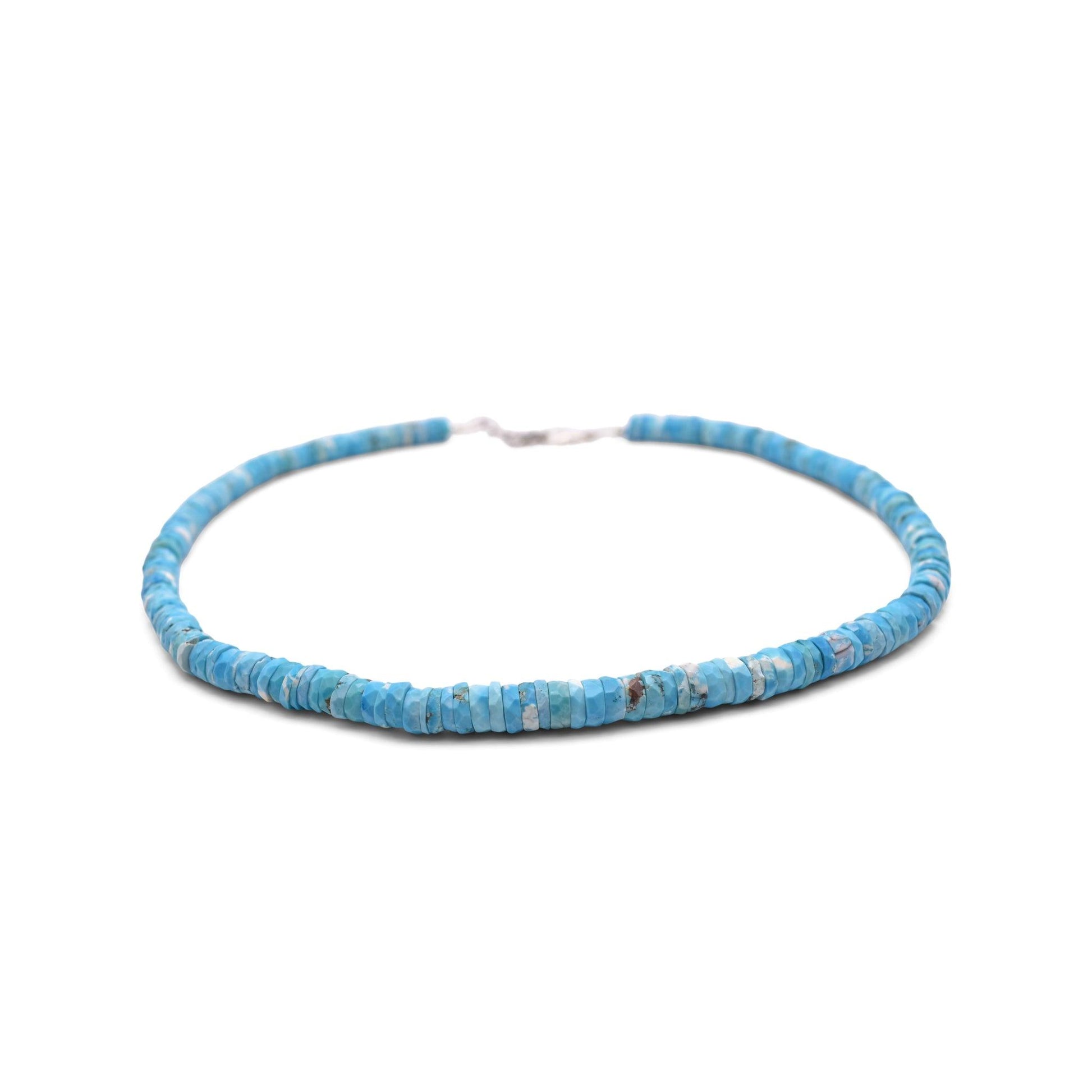 howlite Turquoise blue colored faceted cut necklace 
