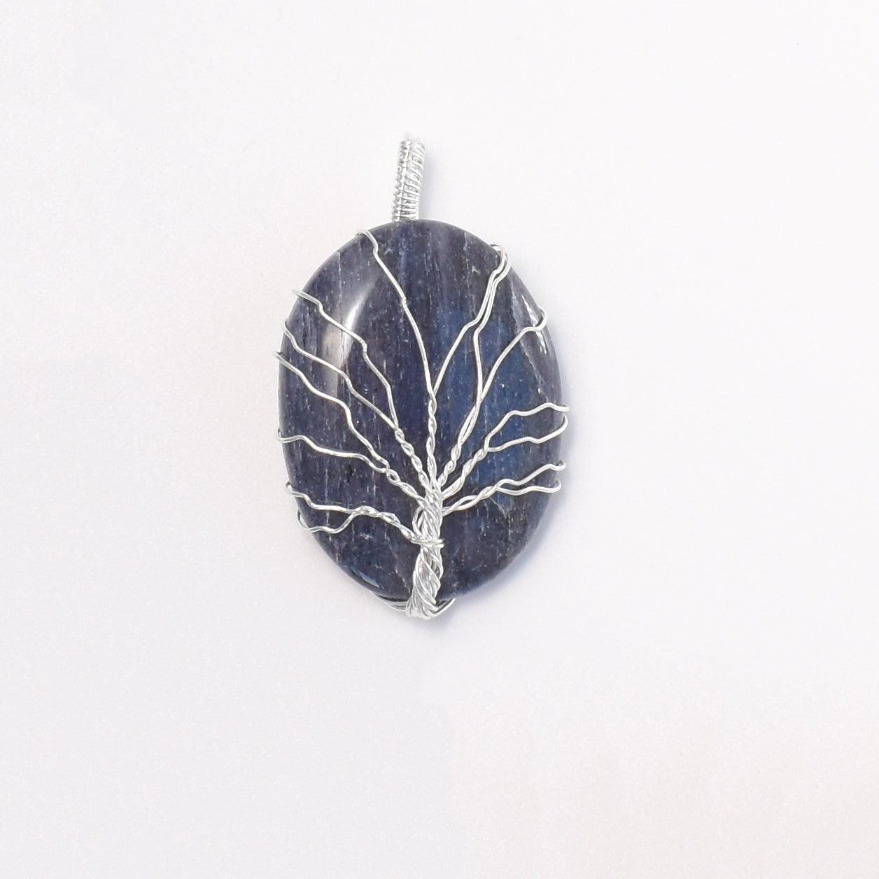 Iolite Wire Wrapped Pendant - Mystic Gleam