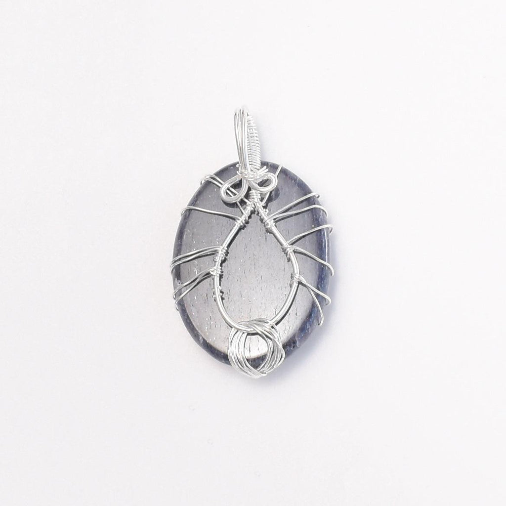 Iolite Wire Wrapped Pendant - Mystic Gleam