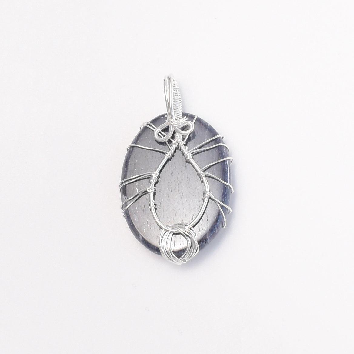 Iolite Wire Wrapped Pendant - Mystic Gleam