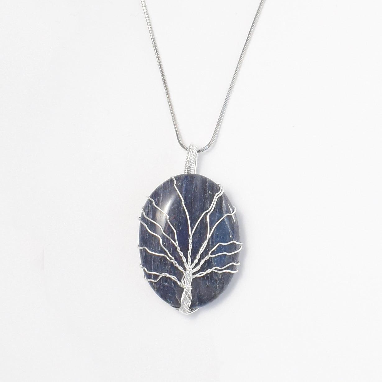 Iolite Wire Wrapped Pendant - Mystic Gleam