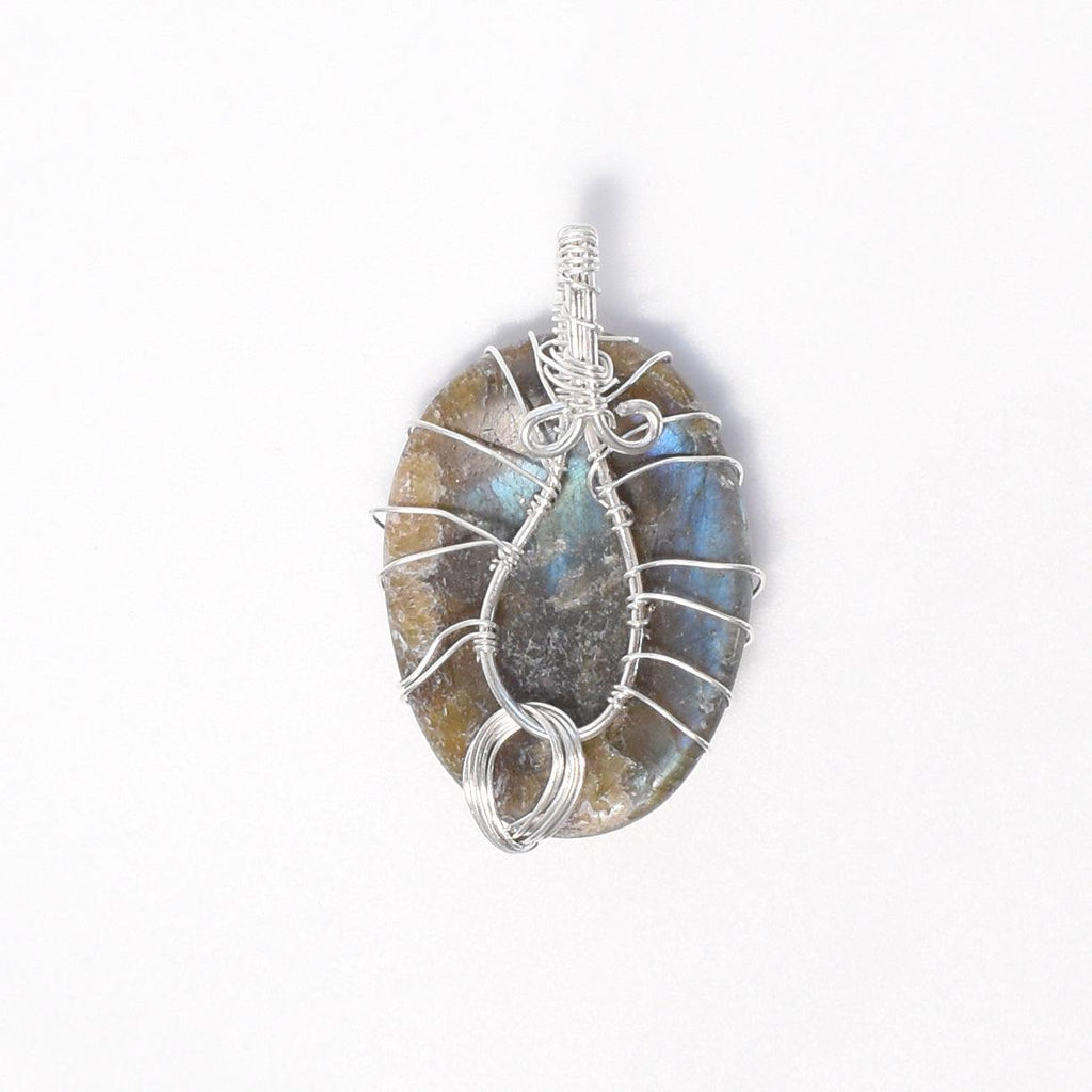 Labradorite Wire Wrapped Pendant - Mystic Gleam