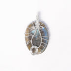 Labradorite Wire Wrapped Pendant - Mystic Gleam