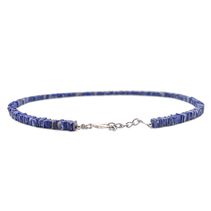 Lapis lazuli Heishi beads necklace back angle