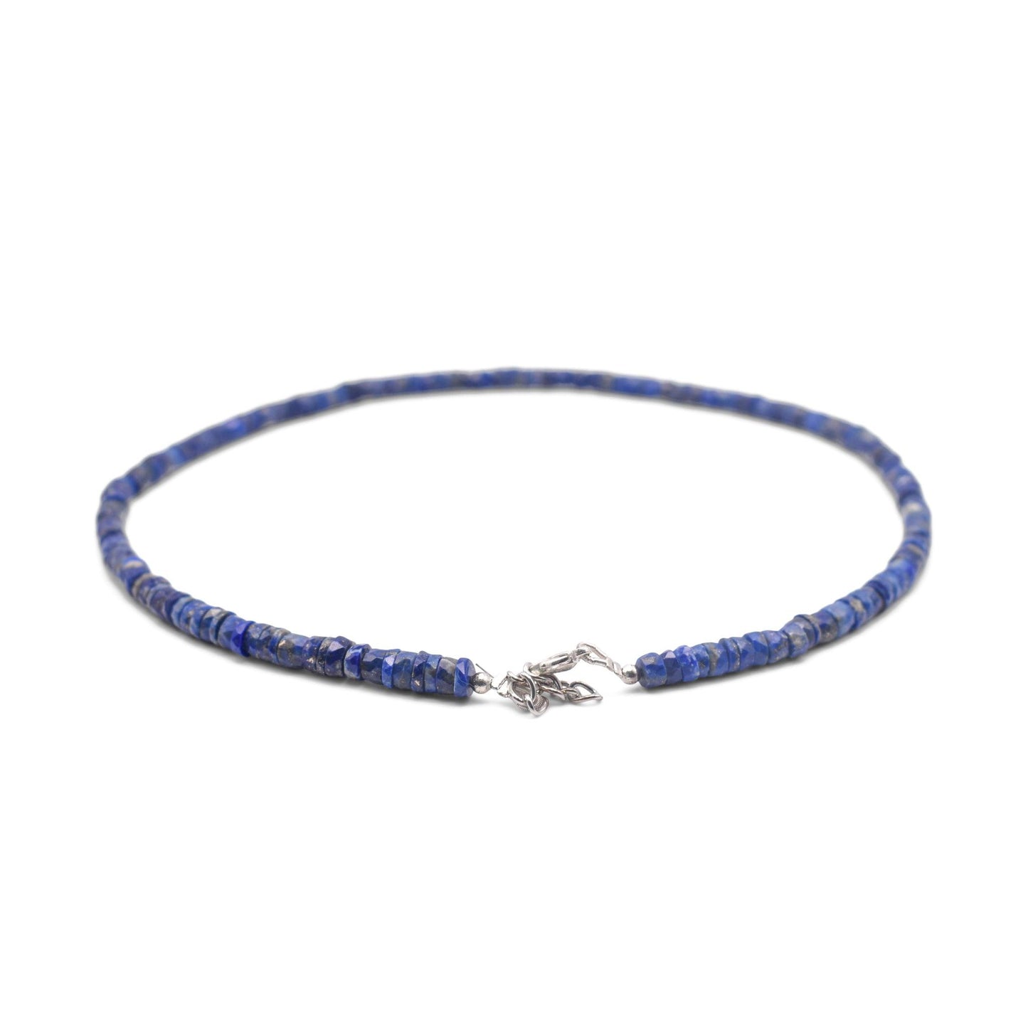 Lapis lazuli faceted cut beads necklace back angle