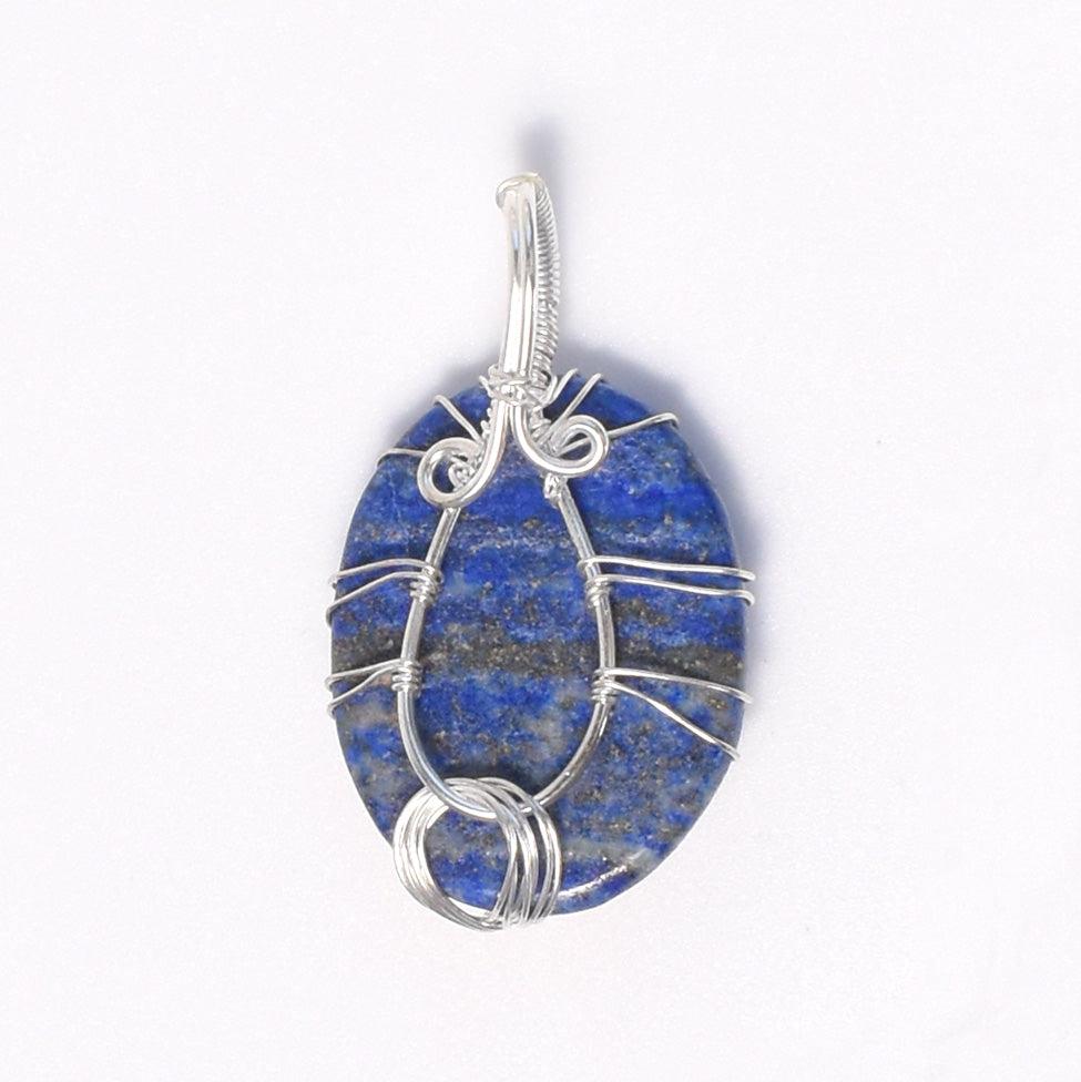 Lapis Lazuli Wire Wrapped Pendant - Mystic Gleam