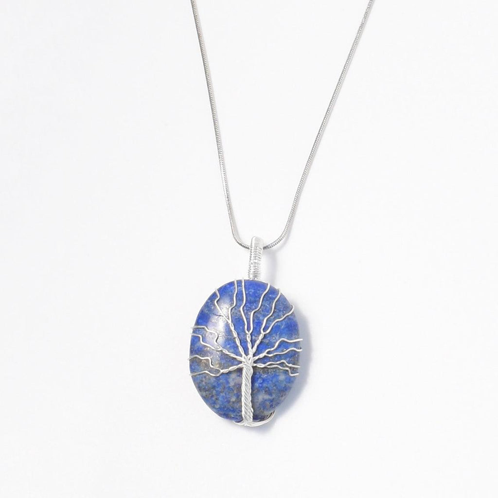 Lapis Lazuli Wire Wrapped Pendant - Mystic Gleam