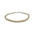 Lemon quartz heishi beads necklace front angle 