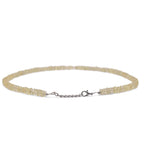 Lemon quartz heishi beads necklace back angle 