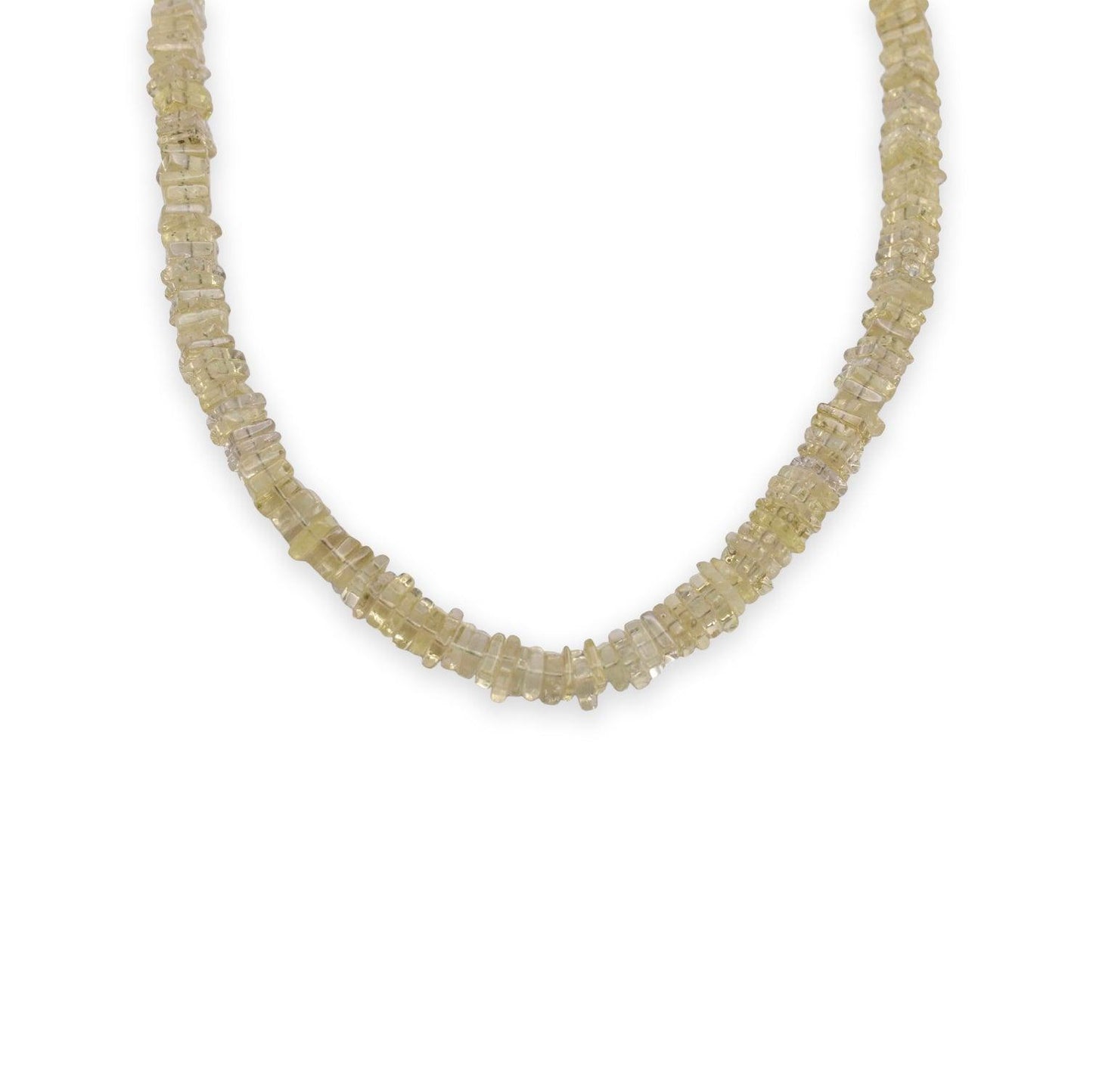 Lemon quartz heishi beads necklace