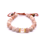 Peach Moonstone Adjustable Bracelet - Mystic Gleam