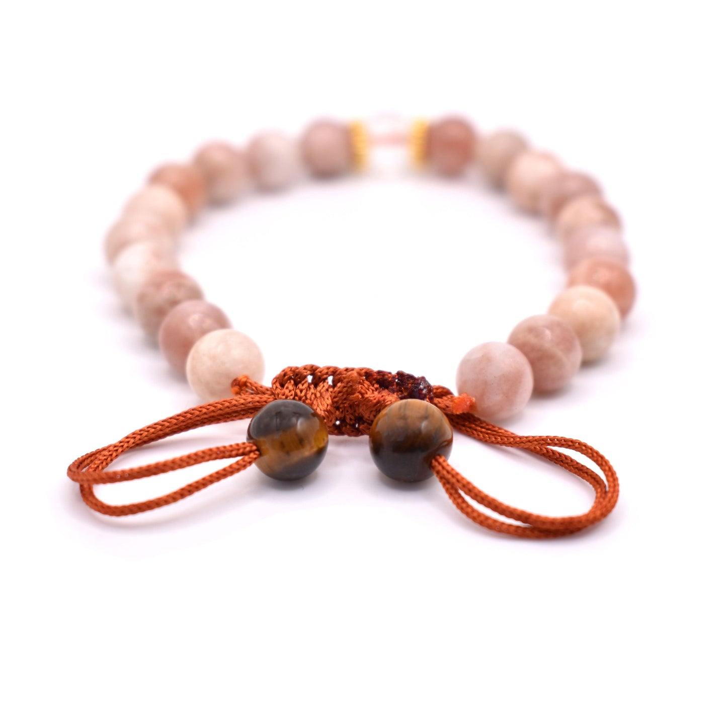 Peach Moonstone Adjustable Bracelet - Mystic Gleam