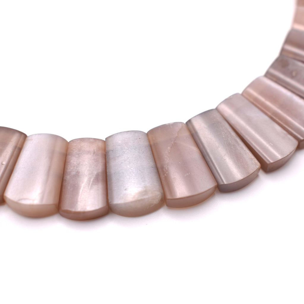 Peach Moonstone Bib Necklace - Mystic Gleam