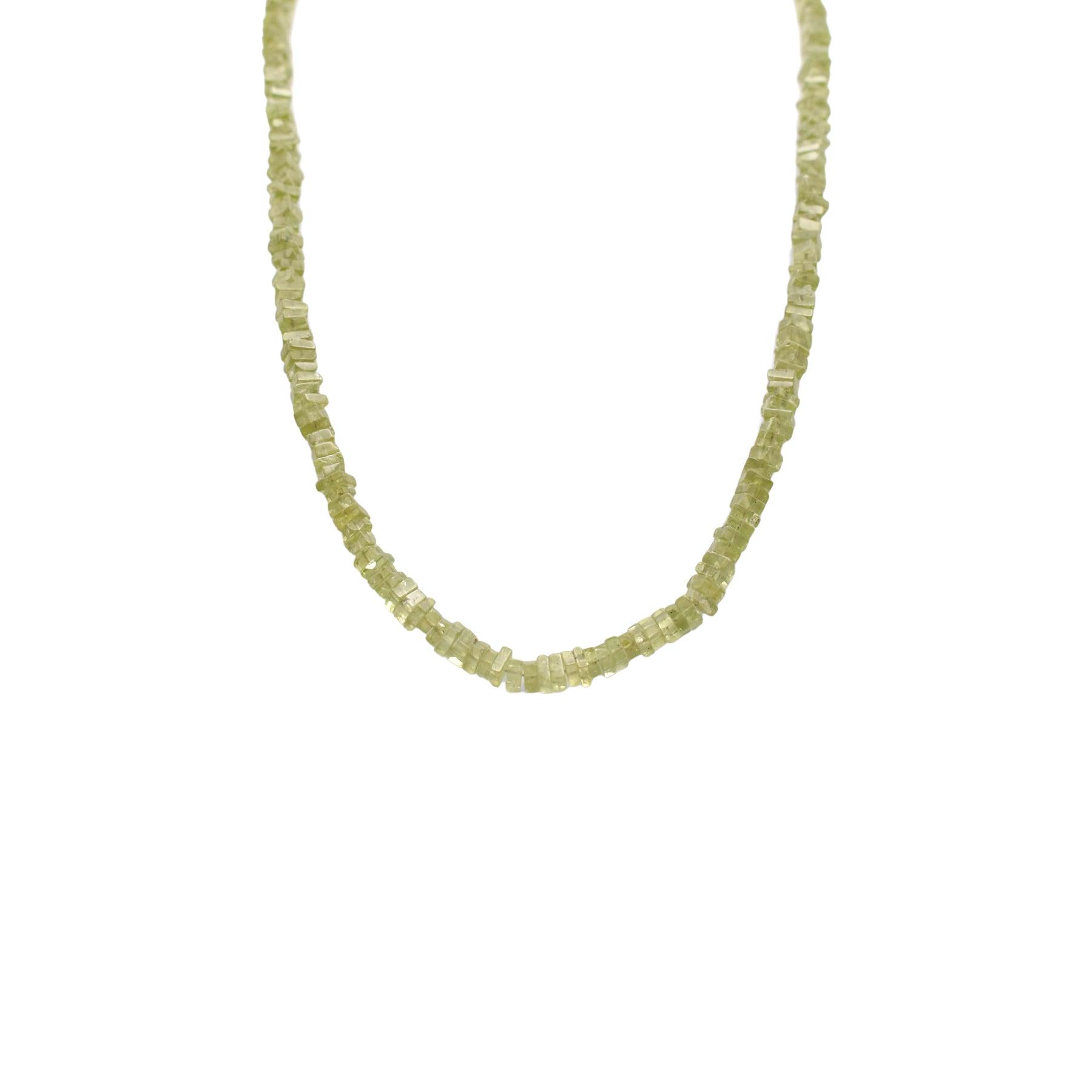 Peridot Heishi Necklace - Mystic Gleam