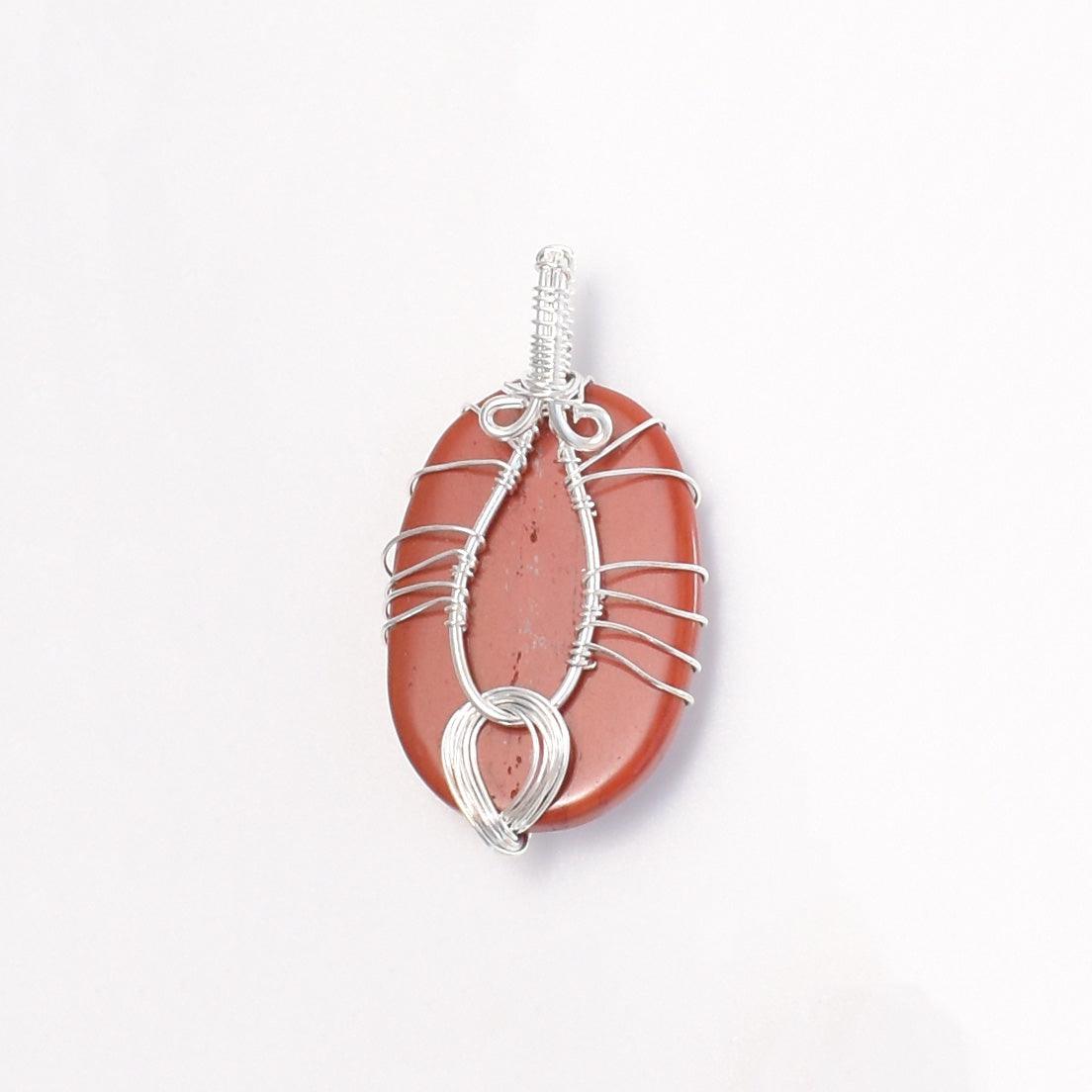 Red Jasper Wire Wrapped Pendant - Mystic Gleam