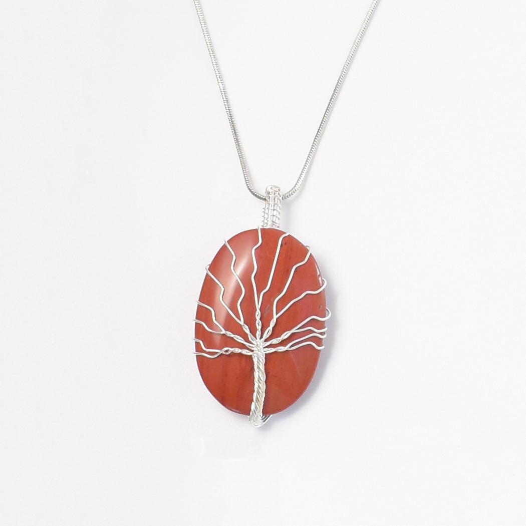 Red Jasper Wire Wrapped Pendant - Mystic Gleam