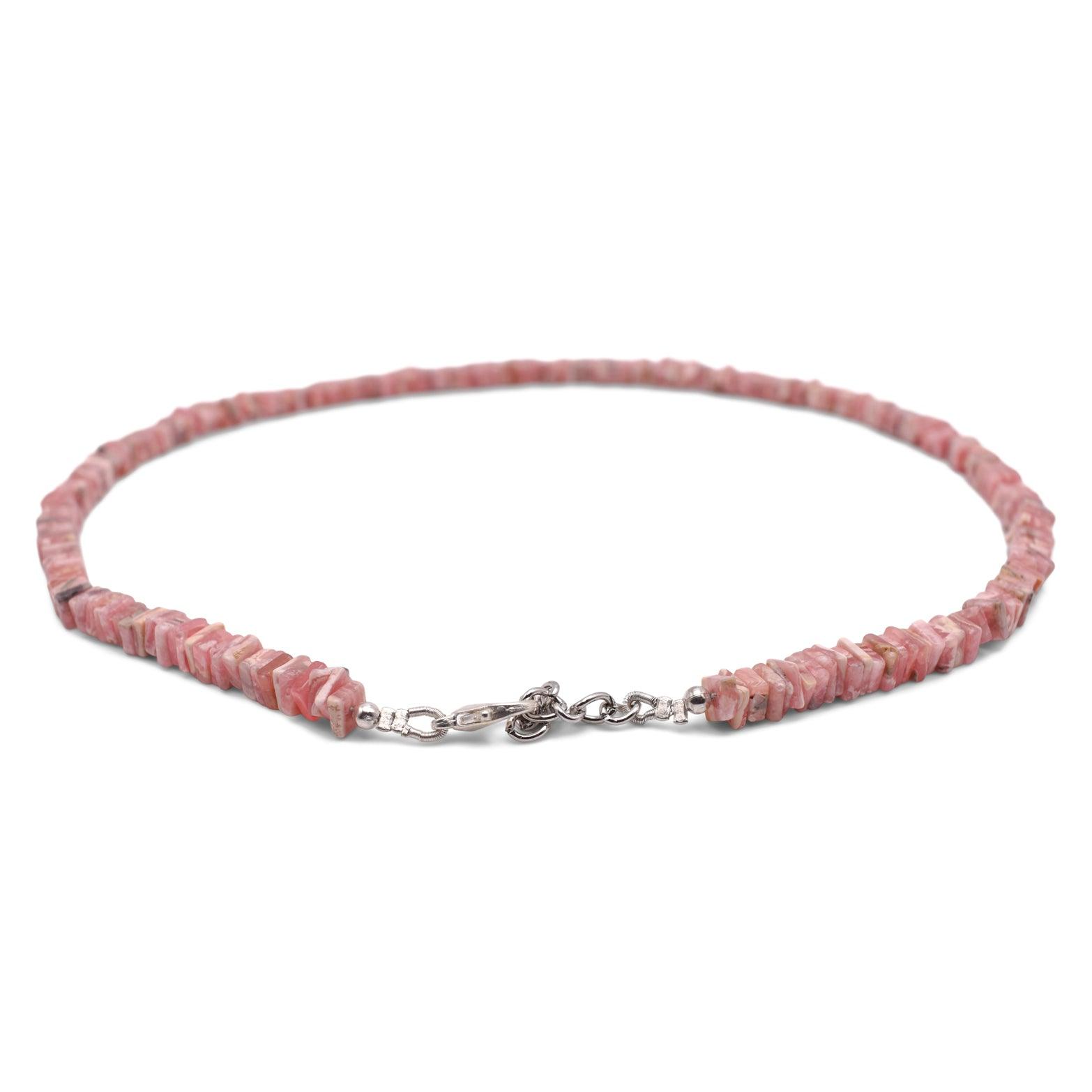 Rhodochrosite Heishi Necklace - Mystic Gleam